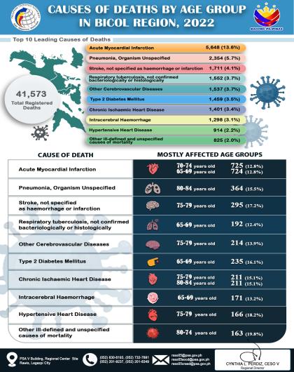 Infographics on Causes of Deaths by Age Group, 2022