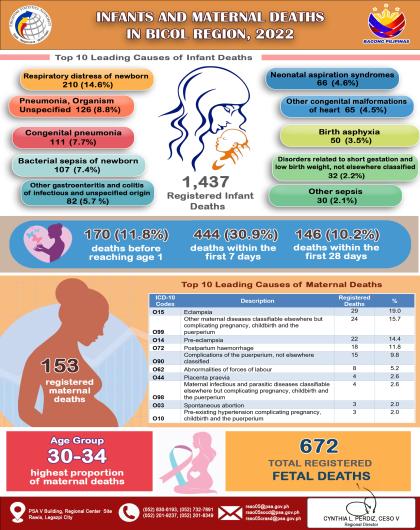 Infographics on Infants and Maternal deaths, 2022